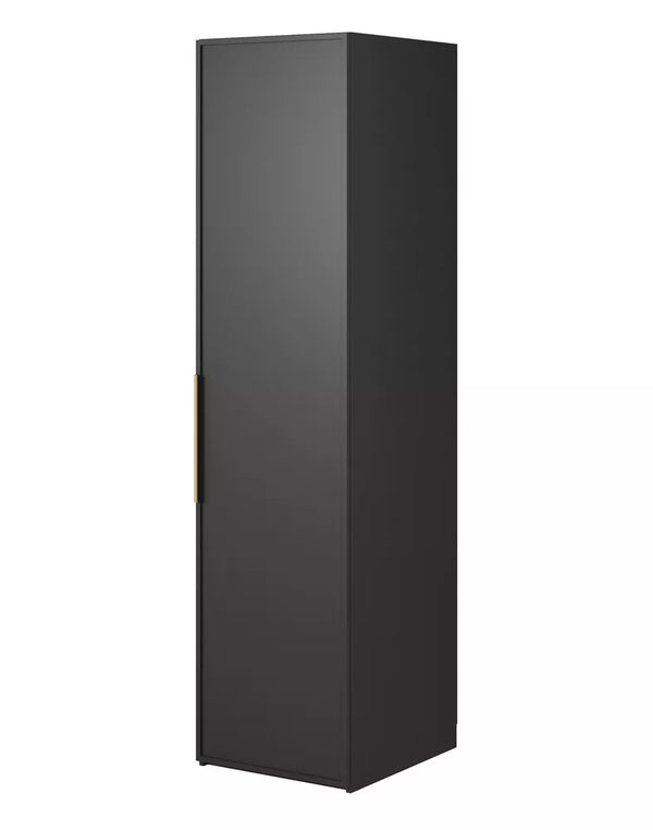 Vienų durų spinta Frame, juoda