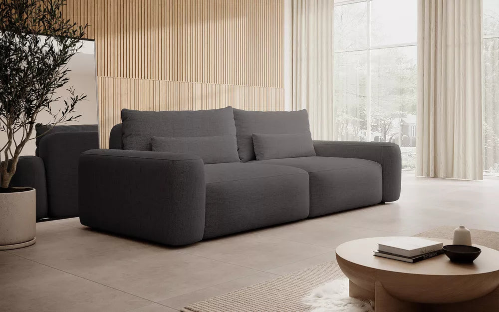 Trivietė sofa Carnos, tamsiai pilka
