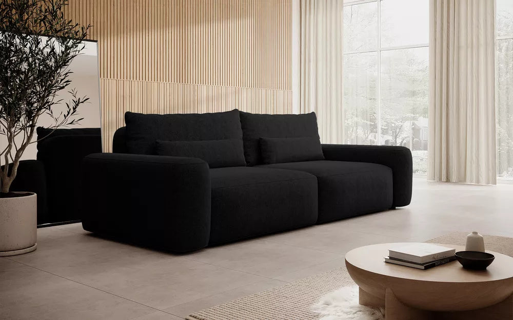 Trivietė sofa Carnos, juoda
