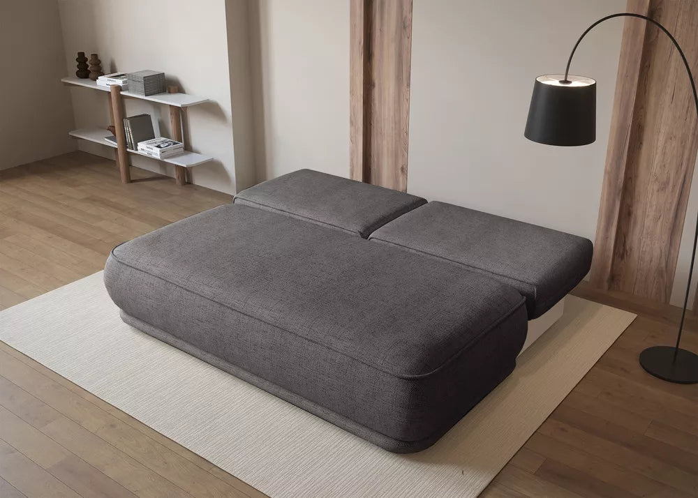 Trijų vietų sofa-lova Leanno, tamsiai pilka