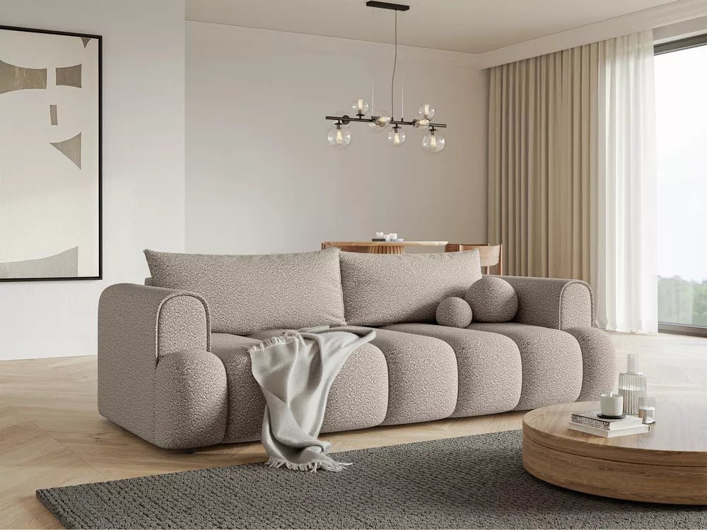 Trivietė sofa Dandelino, šviesiai smėlinė