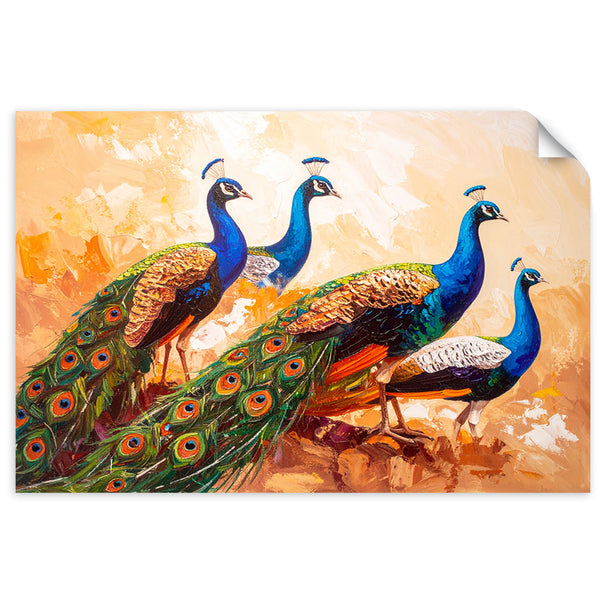 Lipni plakatas, Spalvingų Peacock Birds dažų efektas