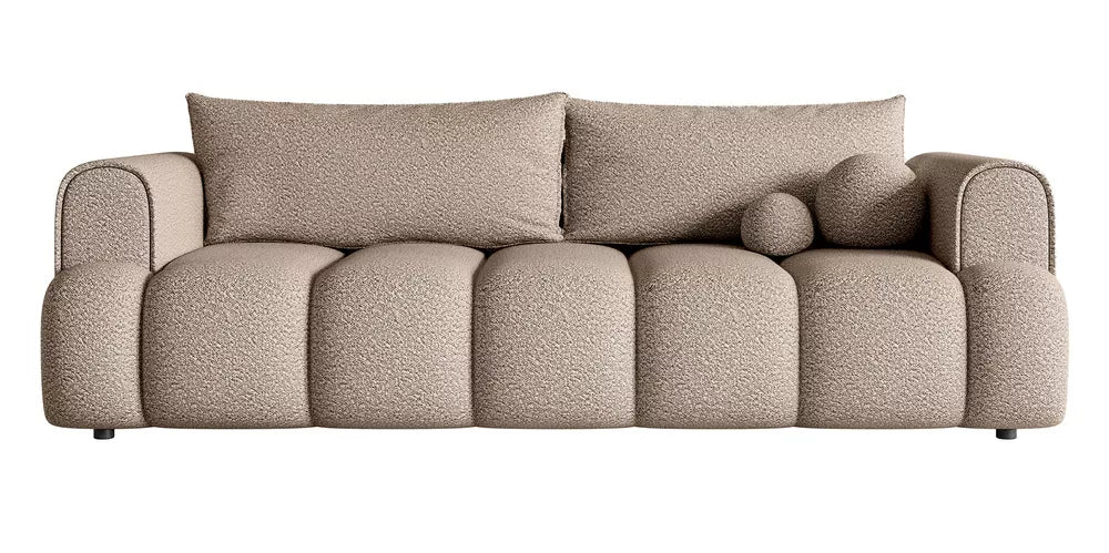 Trivietė sofa su miegojimo funkcija Dandelino, šviesiai ruda