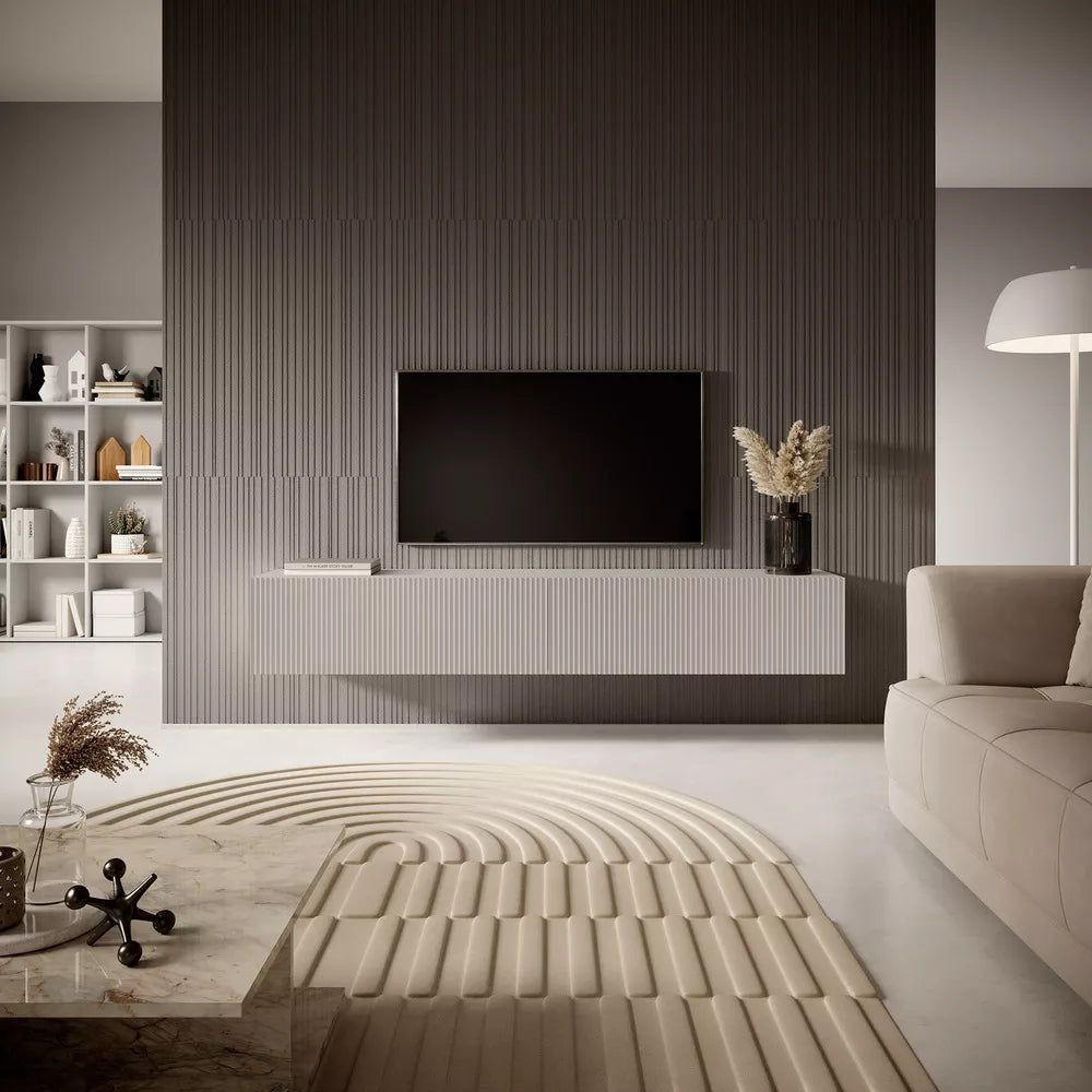 TV spintelė Veldio, pilkai smėlinė