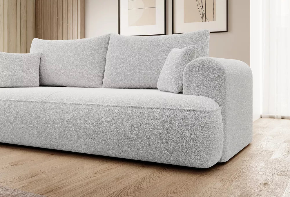 Trivietė sofa-lova Ovo, šviesiai pilka
