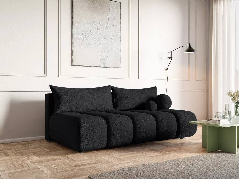 Trivietė sofa Dandelino Mini, juoda
