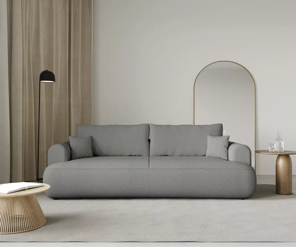 Trivietė sofa-lova Ovo, pilka