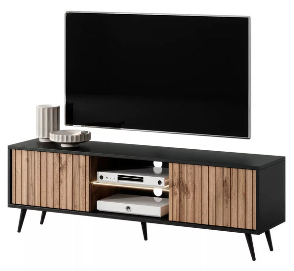TV spintelė Bello, juoda/ ąžuolo