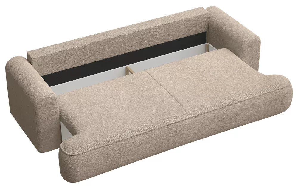 Trivietė sofa-lova Ovo, smėlinė