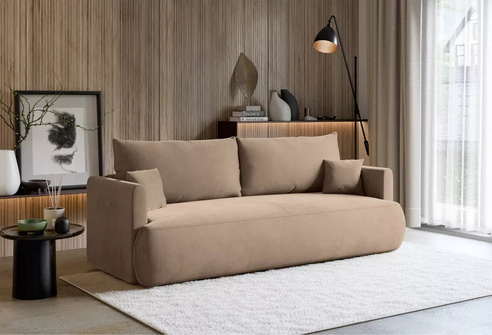Trivietė sofa Ovo mini, smėlinė