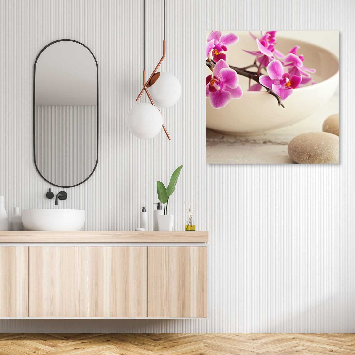 Paveikslas Ant Drobės, Rožinės orchidėjos patiekale