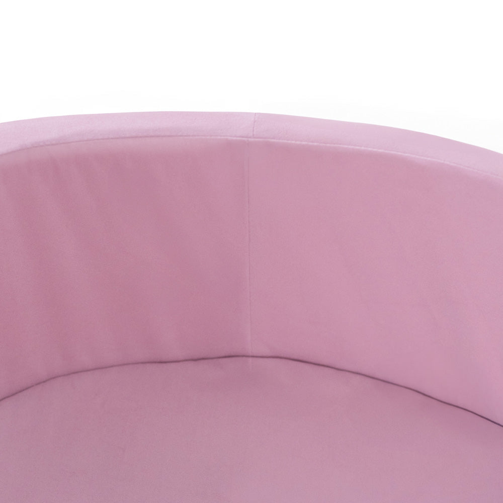 Kamuoliukų baseinas Plush Nest 90×30 cm, šviesiai rožinė, velvetas, 200 kamuoliukų