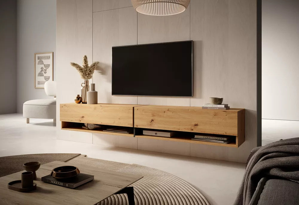 TV spintelė Mirrgo, artisan ąžuolo