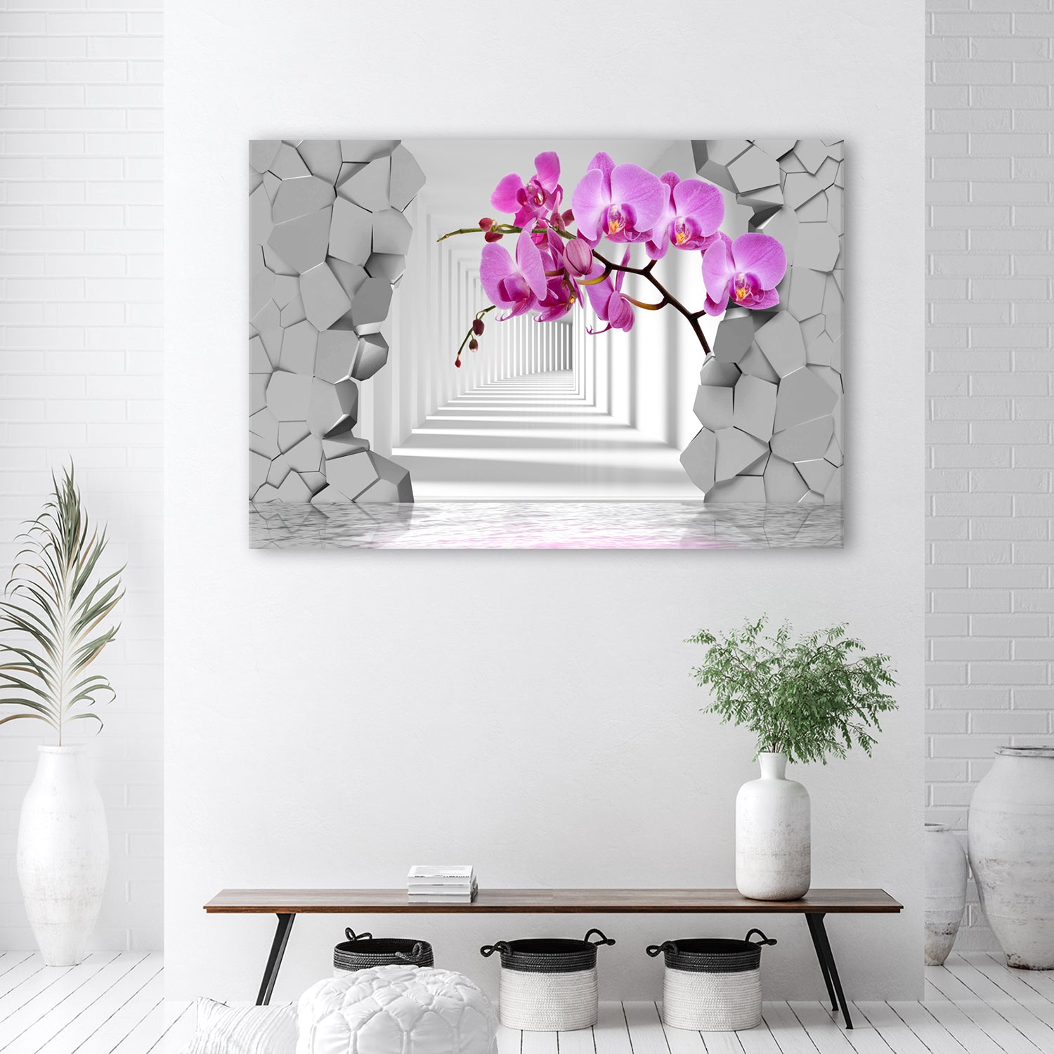 Paveikslas Ant Drobės, Orchidėja abstrakčiame 3D fone