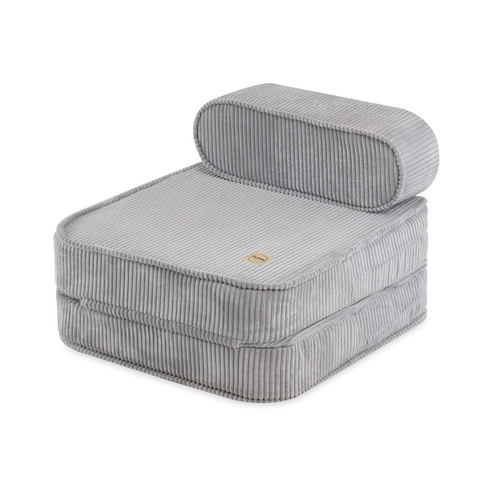 Išskleidžiamas krėslas Plush Nest 150×60×25 cm, pilka, velvetas