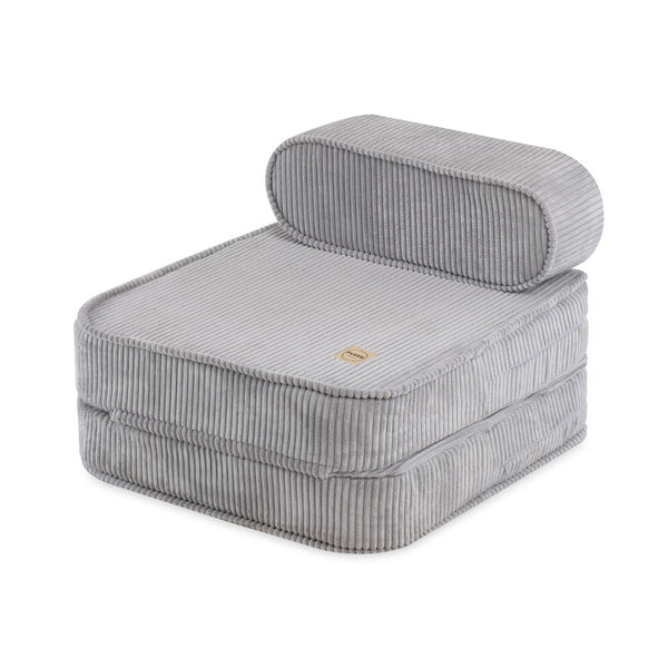 Išskleidžiamas krėslas Plush Nest 150×60×25 cm, pilka, velvetas