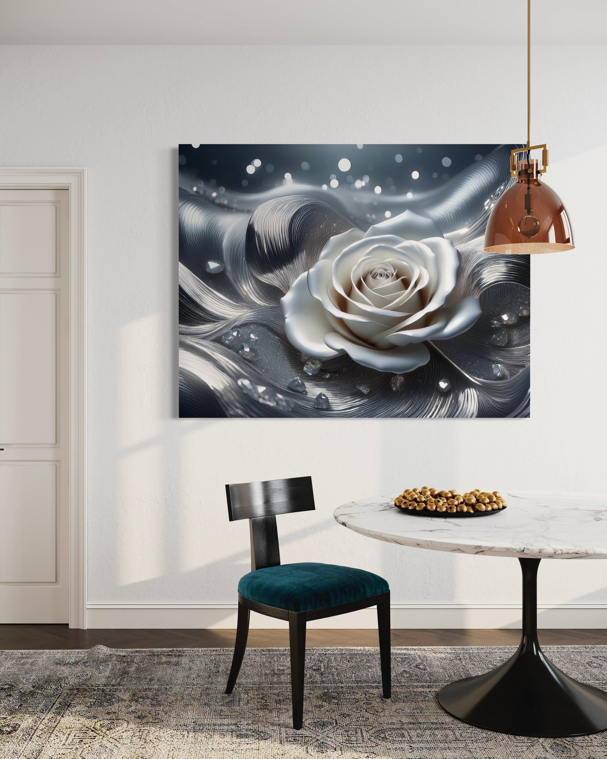 Paveikslas Ant Drobės, Abstrakti rožinė 3D gėlė