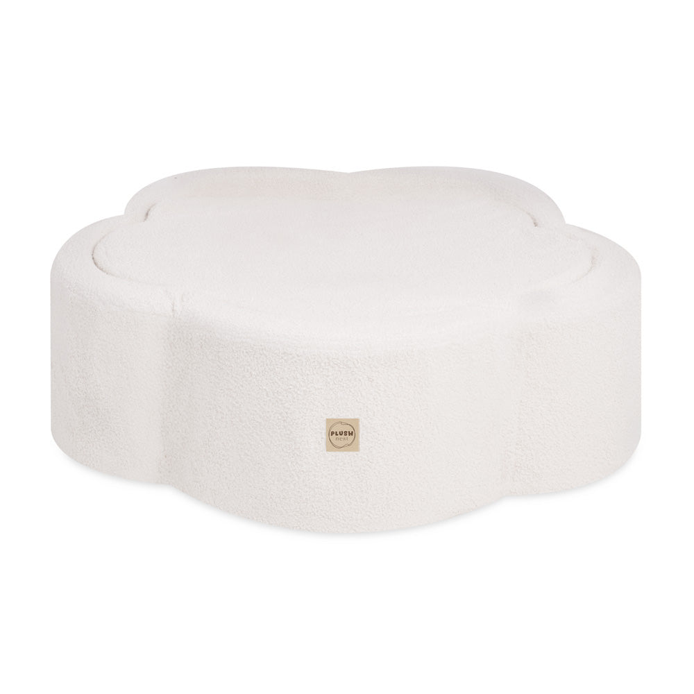 Kamuoliukų baseinas Plush Nest 95×30 cm, kreminė, avikailio efekto, su kilimėliu