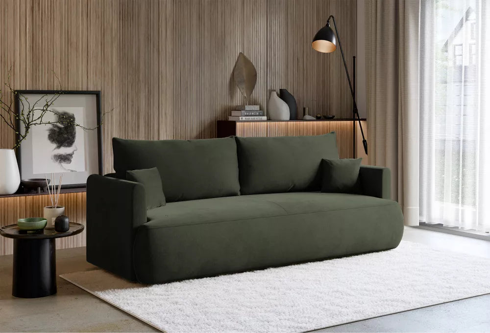 Trivietė sofa Ovo mini, alyvuogių spalvos