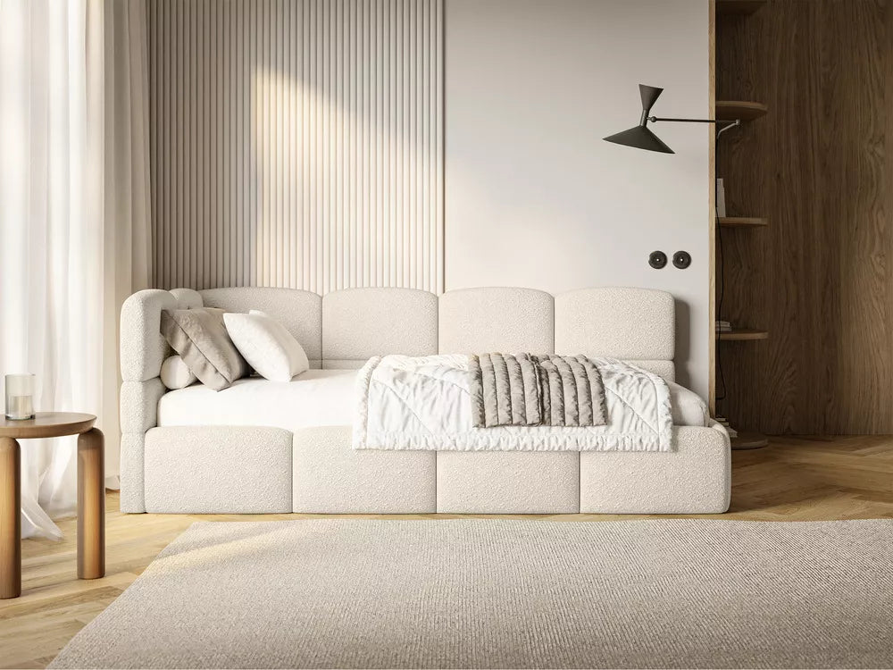 Jaunuolio lova Cloudy, šviesiai smėlinė, 90x200 cm