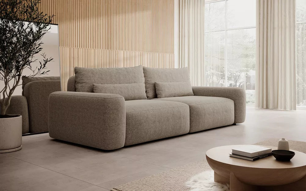 Trivietė sofa Carnos, šviesiai ruda