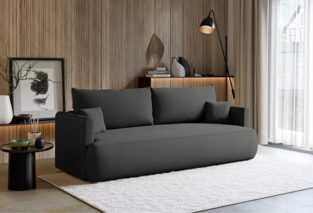 Trivietė sofa Ovo mini, tamsiai pilka