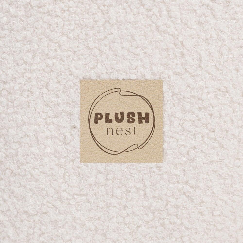 Kamuoliukų baseinas Plush Nest 95×30 cm, kreminė, avikailio efekto, su kilimėliu