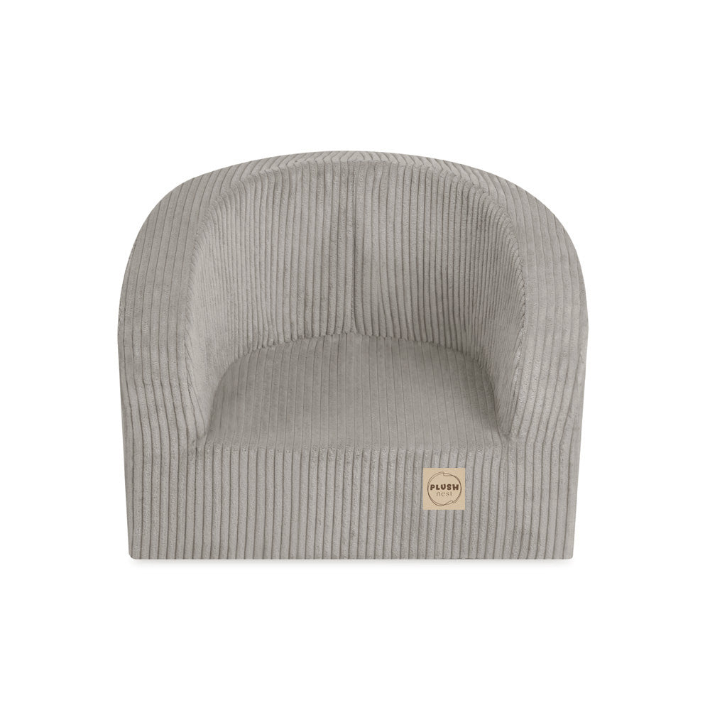 Vaikiškas fotelis Plush Nest, smėlio, premium velvetas