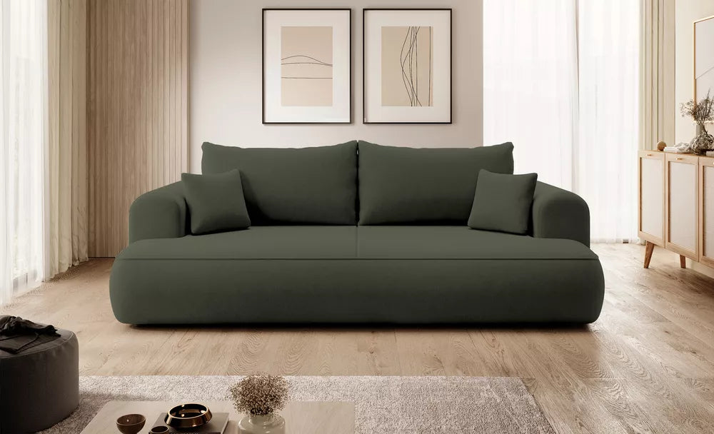 Trivietė sofa Ovo, alyvuogių spalvos