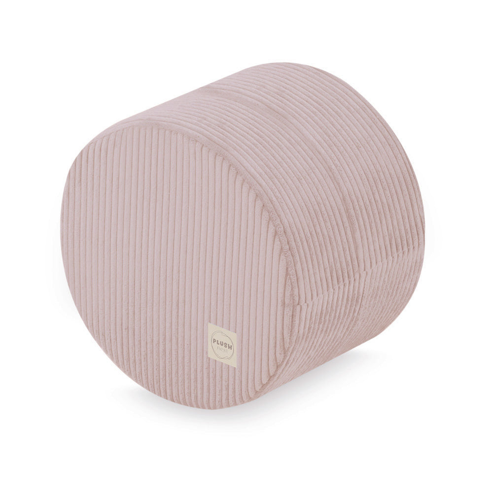 Apvalus pufas Plush Nest 40×30 cm, šviesiai rožinė, premium velvetas
