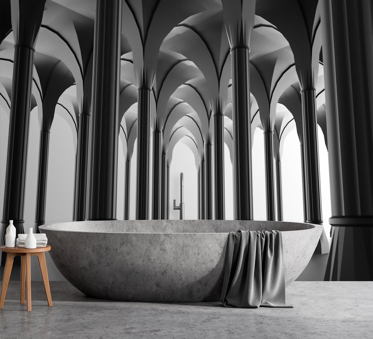 Fototapetai, 3D architektūros kolonos Pilka