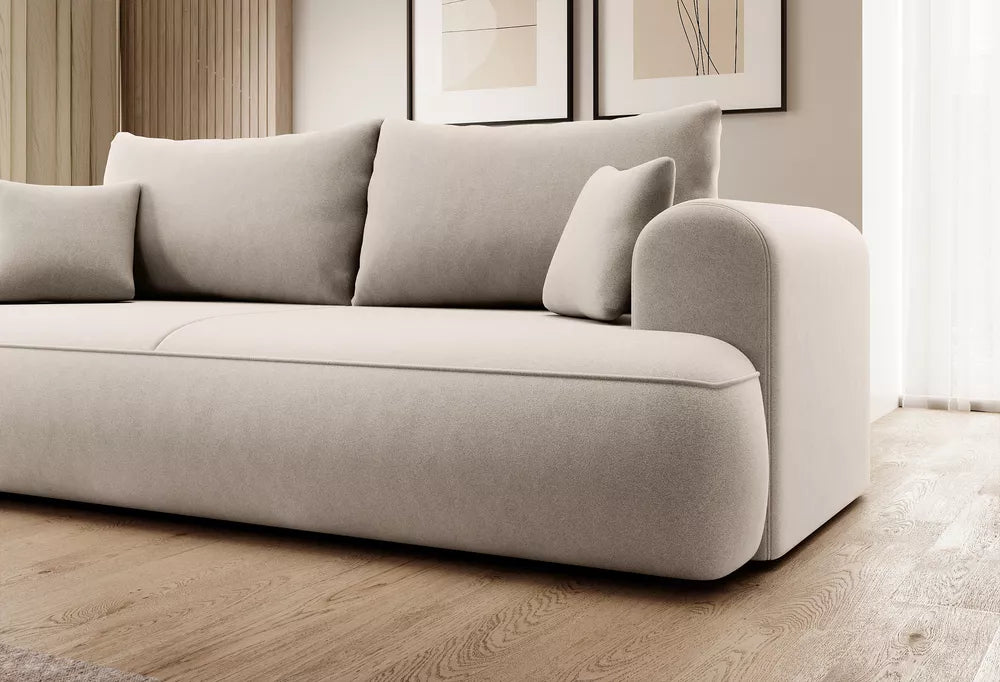 Trivietė sofa Ovo, šviesiai smėlinė
