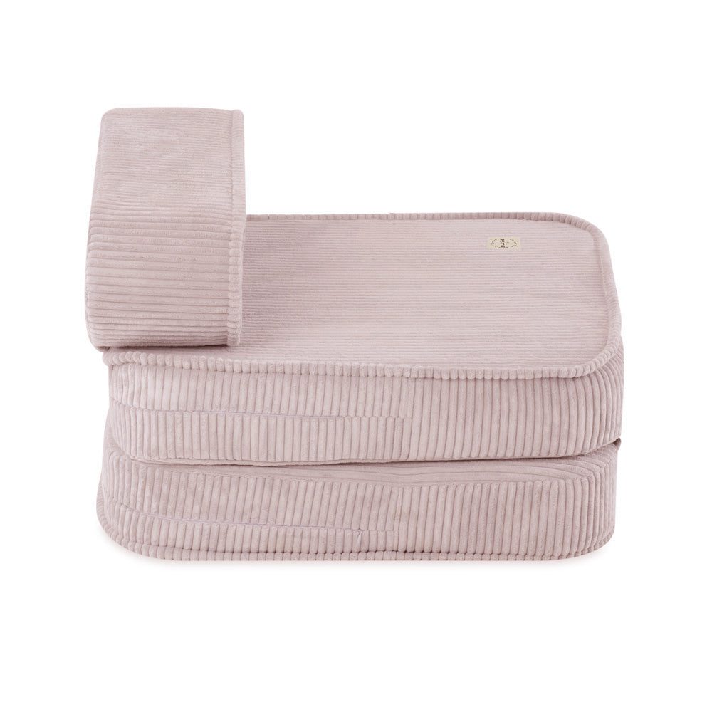 Išskleidžiamas krėslas Plush Nest 150×60×25 cm, šviesiai rožinė, premium velvetas