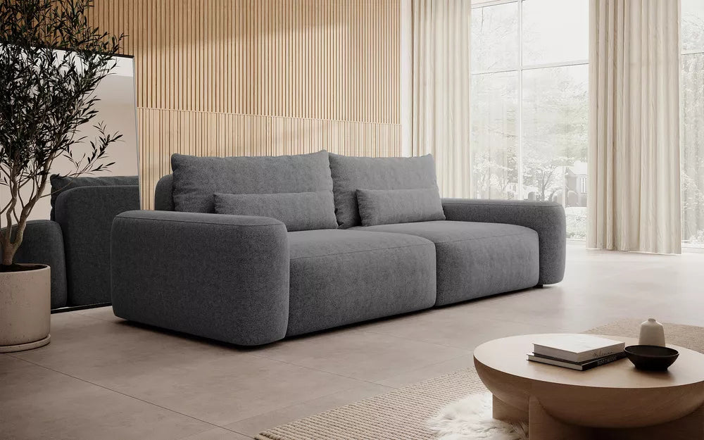 Trivietė sofa Carnos, tamsiai pilka