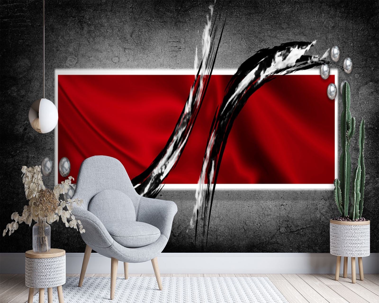Fototapetai, Geometrinė kompozicija Raudona