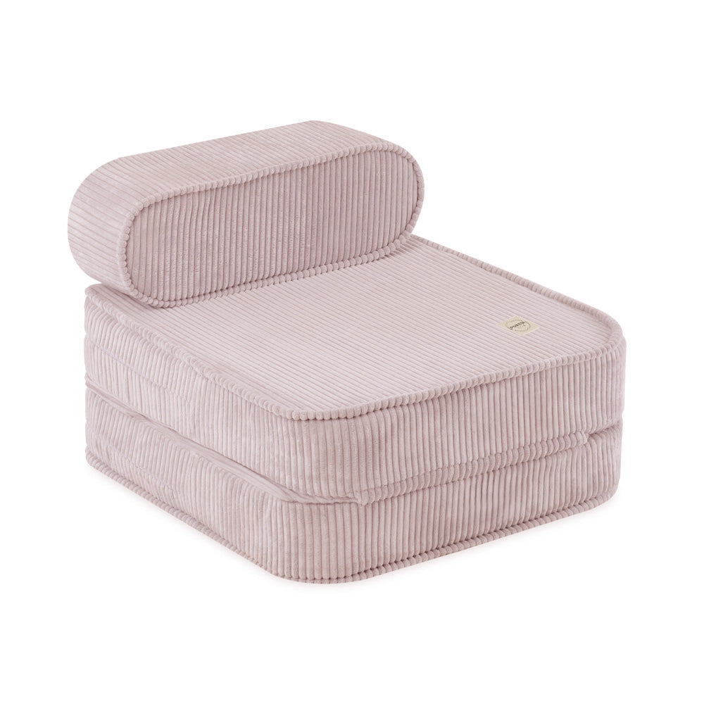 Išskleidžiamas krėslas Plush Nest 150×60×25 cm, šviesiai rožinė, premium velvetas