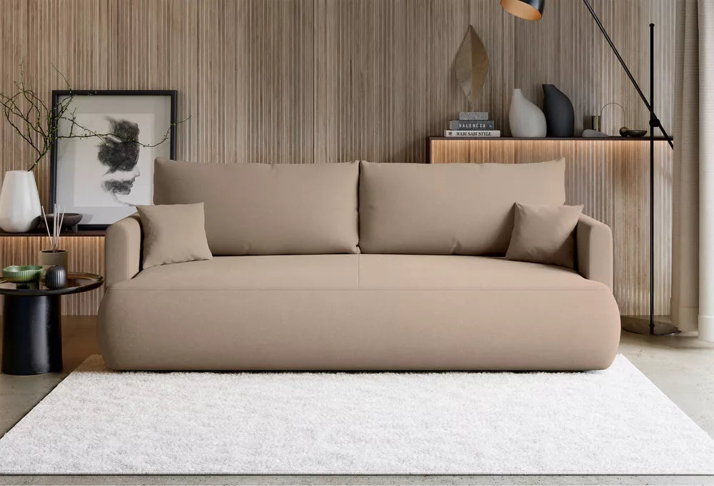 Trivietė sofa Ovo mini, smėlinė