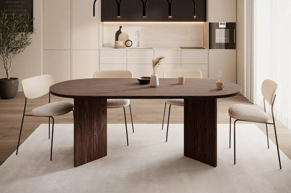 Valgomojo stalas Ovo ovalus 204 cm Wisconsin riešutas