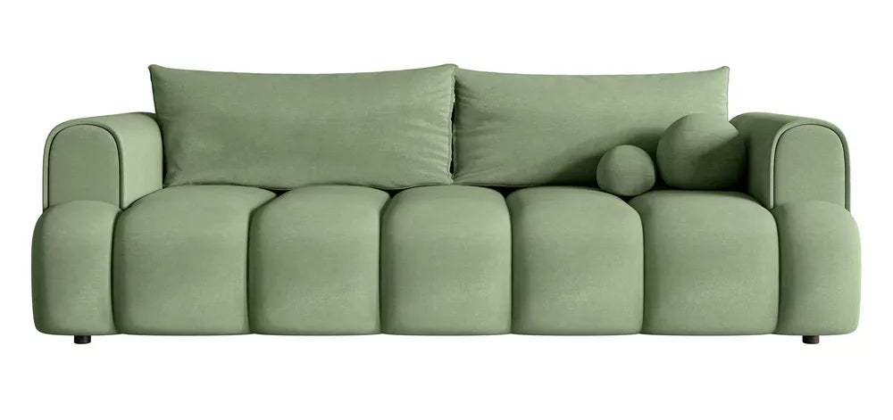 Trivietė sofa Dandelino, eukalipto spalvos
