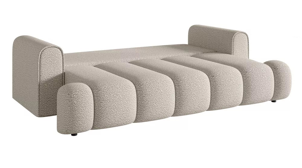 Trivietė sofa su miegojimo funkcija Dandelino, kreminė