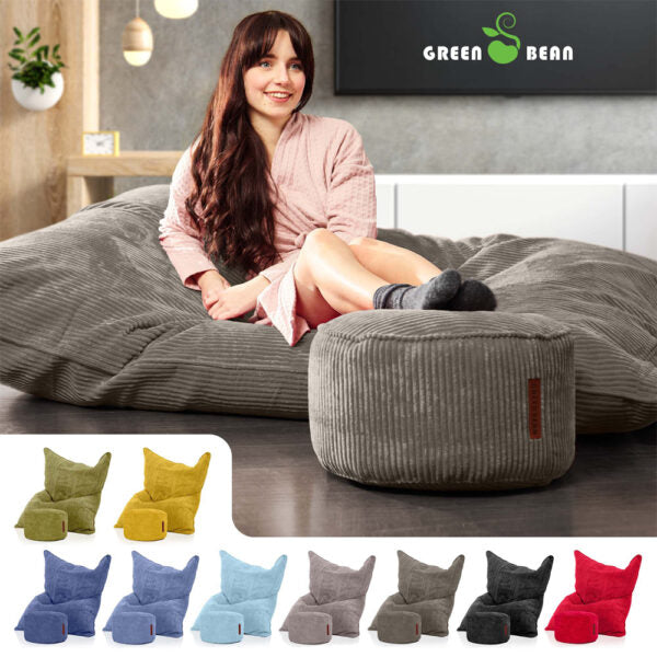 Sėdmaišių Komplektas Cordoba Indoor ir Pufas Cord Dark Grey