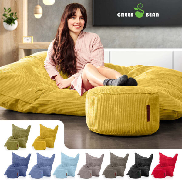 Sėdmaišių Komplektas Cordoba Indoor ir Pufas Cord Yellow