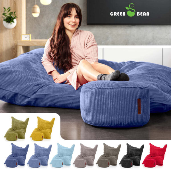 Sėdmaišių Komplektas Cordoba Indoor ir Pufas Cord Dark Blue