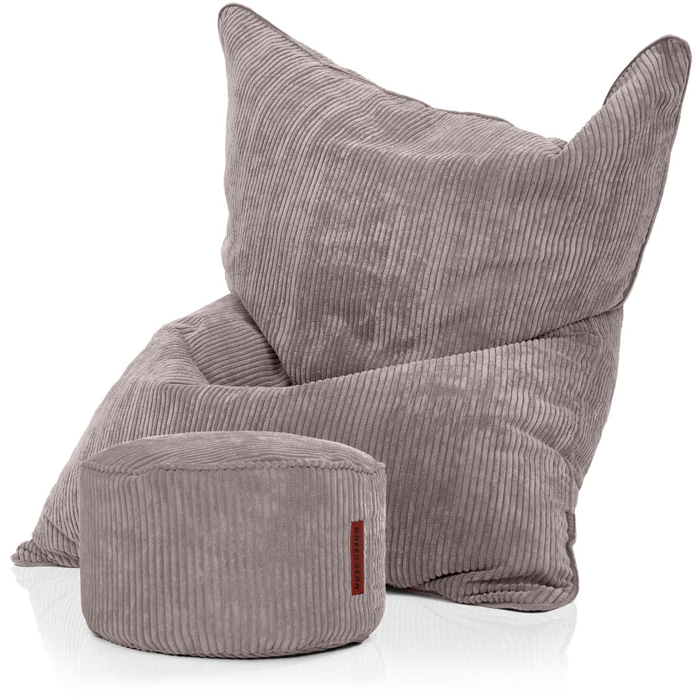 Sėdmaišių Komplektas Cordoba Indoor ir Pufas Cord Light Grey