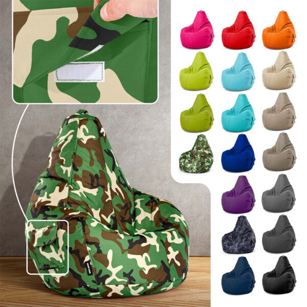 Lauko Sėdmaišis Cozy Green Camouflage
