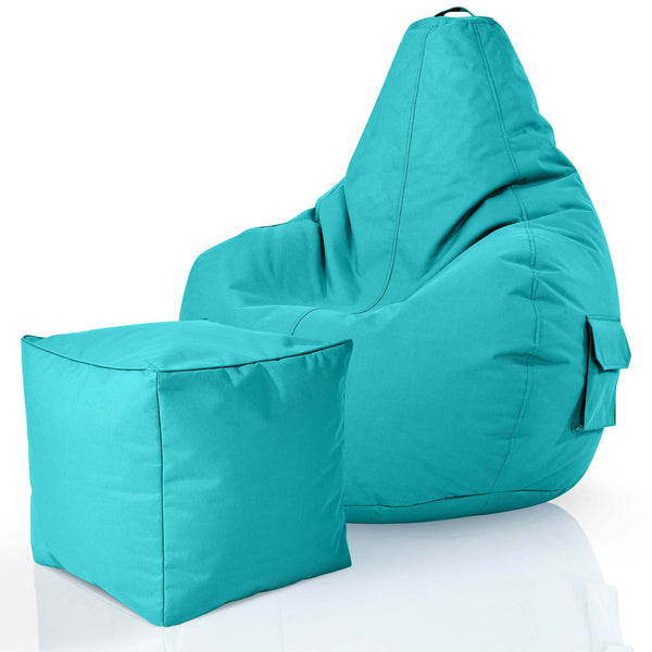 Lauko Sėdmaišių Komplektas Cozy ir Cube Turquoise