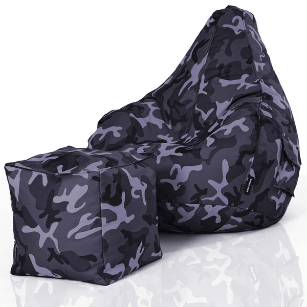 Lauko Sėdmaišių Komplektas Cozy ir Cube Black Camouflage