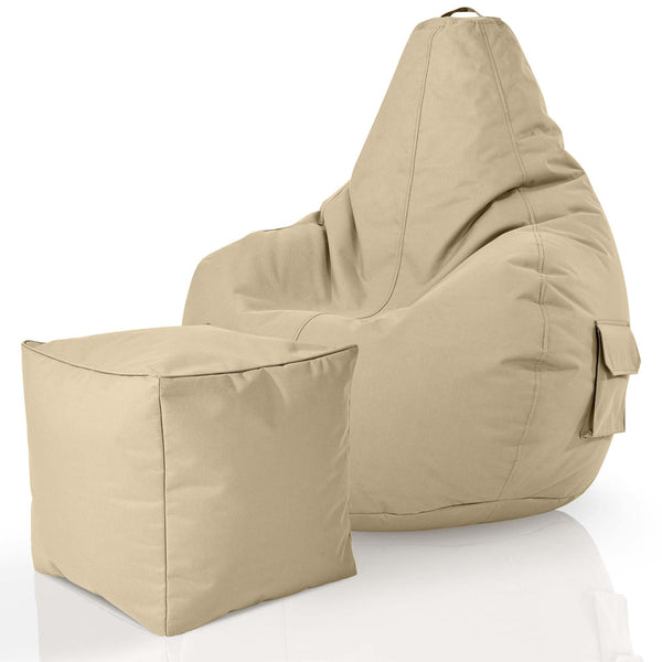 Lauko Sėdmaišių Komplektas Cozy ir Cube Beige