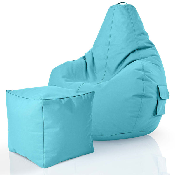 Lauko Sėdmaišių Komplektas Cozy ir Cube Aquamarine