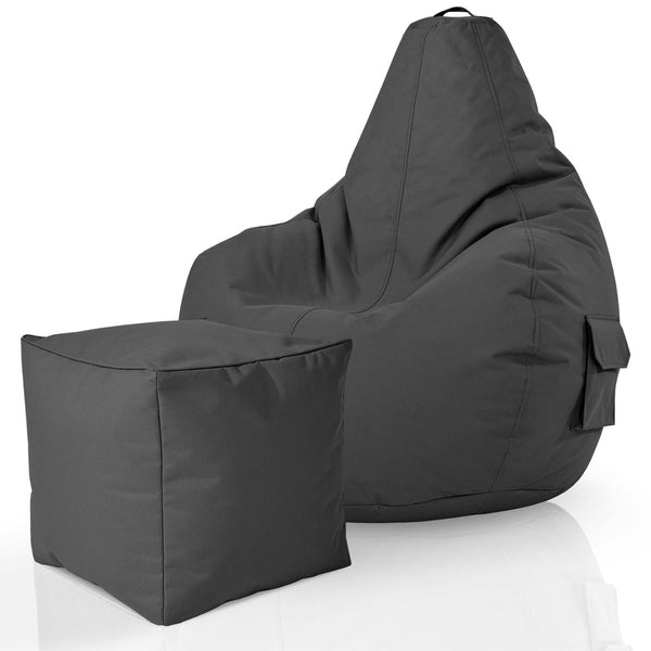 Lauko Sėdmaišių Komplektas Cozy ir Cube Graphite Grey